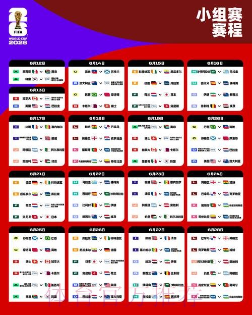 2026世界杯每日赛程实时 2026世界杯每日赛程实时